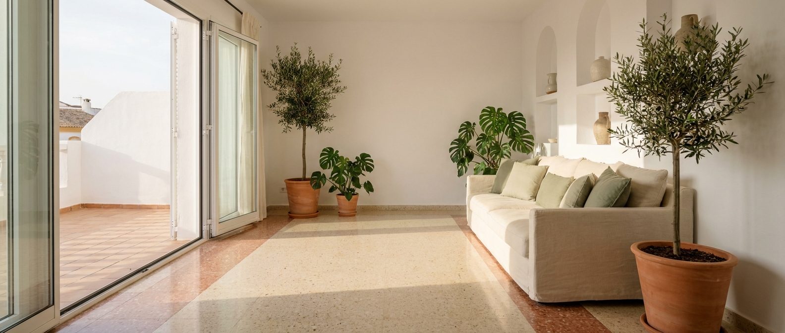 Salón de una vivienda recogido y limpio en Torrent