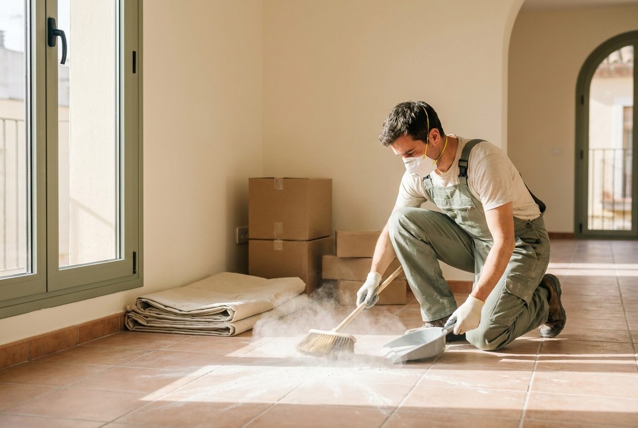 Limpieza fin de obra en un piso reformado